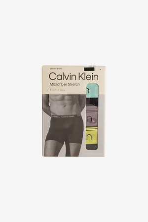 Calvin Klein Mens Microfiber Stretch Logo-Waist Pack Of Three Stretch-Jersey Briefs