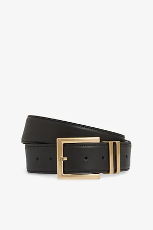 Reiss Womens Brompton Square-Buckle Leather Belt