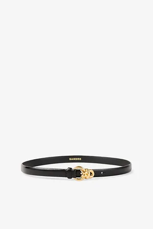 Sandro Womens Slim Leather Belt