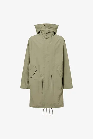 Givenchy Mens Textured-Monogram Fishtail Nylon Parka Jacket