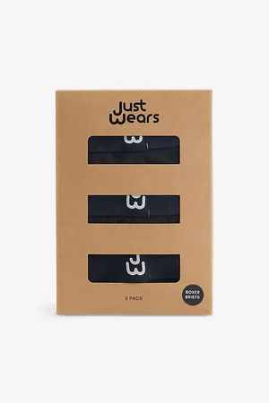 JustWears Mens Pack Of Three Moisture-Wicking Stretch-Jersey Boxers