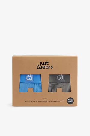 JustWears Mens Pack Of Two Moisture-Wicking Stretch-Jersey Boxers