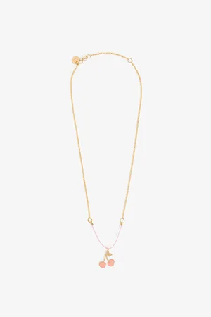 Meri Meri Cherries Pendant Metal and Enamel Necklace