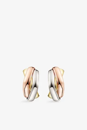 Cartier Womens Trinity 18ct Yellow-Gold, White-Gold and Rose-Gold Cushion Earrings