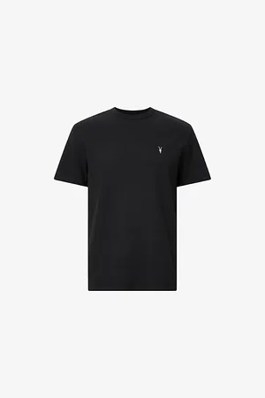 AllSaints Mens Ellis Logo-Embroidered Short-Sleeve Cotton T-Shirt