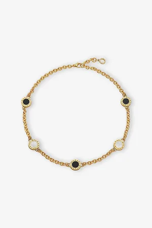 Bvlgari Womens 18ct Yellow-Gold, Mother-Of-Pearl and Onyx Necklace