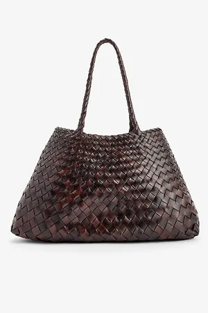 Dragon Diffusion Womens Santa Croce Woven-Leather Top-Handle Basket Bag