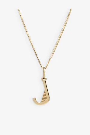 Rachel Jackson Womens Art Deco J Initial Yellow Gold-Plated Sterling-Silver Necklace