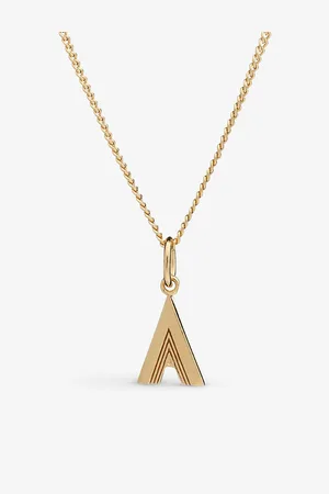 Rachel Jackson Womens Art Deco Initial A 22ct Gold-Plated Sterling Silver Necklace