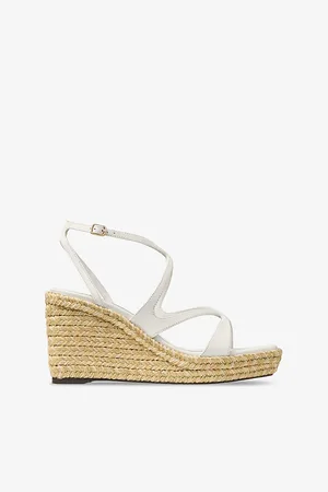 Jimmy Choo Womens Ayla 85 Leather Espadrille Wedges