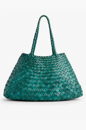 Dragon Diffusion Womens Santa Croce Woven-Leather Top-Handle Basket Bag