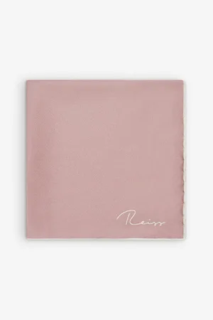 Reiss Mens Ceremony Logo-Print Silk Pocket Square