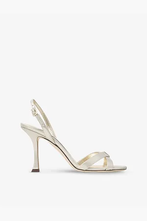 Jimmy Choo Womens Elsy 90 Shimmer-Suede Heeled Sandals
