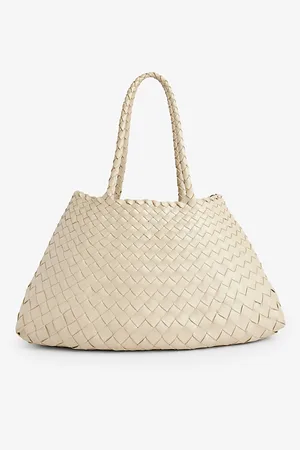 Dragon Diffusion Womens Santa Croce Woven-Leather Top-Handle Basket Bag