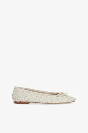 Dune Womens Heat Woven Leather Ballet Flats