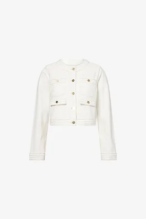 Paige Womens Kiya Round-Neck Denim Jacket