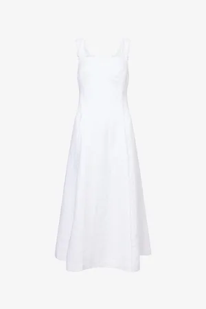 Heidi Klein Womens Pampelonne Square-Neck Linen Midi Dress