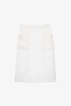 Prada Womens Sablè Compact Woven Knee-Length Skirt