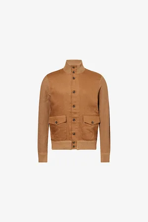 Ralph Lauren Mens Contrast-Knit Two-Buttoned-Pockets Linen Cardigan