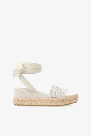 Jimmy Choo Womens Arlee Wedge 60 Leather and Canvas Wedge Sandals