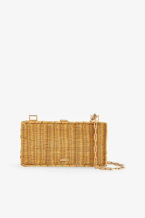Cult Gaia Womens The Backgammon Rattan Clutch Bag