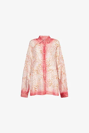 DRIES VAN NOTEN Womens Abstract Long-Sleeves Silk Shirt