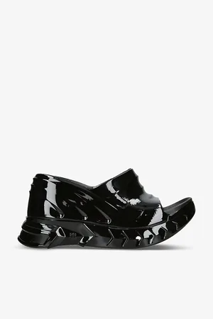 Givenchy Womens Marshmallow Patent-Rubber Wedge Mules