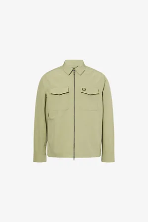Fred Perry Mens Multi-Pockets Relaxed-Fit Woven Overshirt