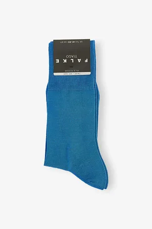 Falke Mens Mid-Calf Cotton-Blend Knitted Socks