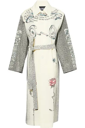 Jean Paul Gaultier Womens The Multi-Tattoo Cotton-Blend Trench Coat