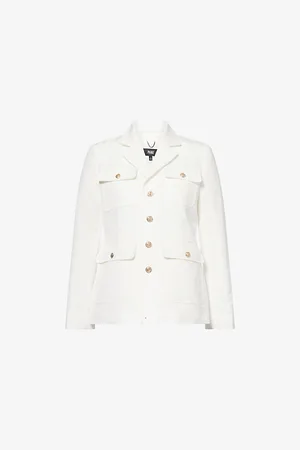 Paige Womens Reign Single-Breasted Linen-Blend Blazer