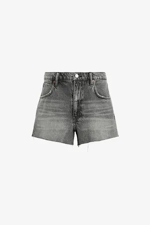 AllSaints Womens Tate Raw-Hem Denim Shorts