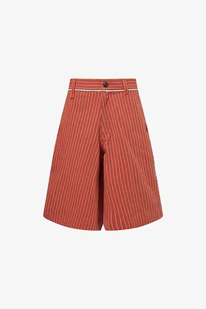 MARTINE ROSE Mens Stripe Twisted Cotton Skate Short