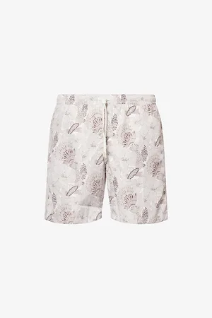 ELEVENTY Mens Geo Floral-Pattern Swim Shorts
