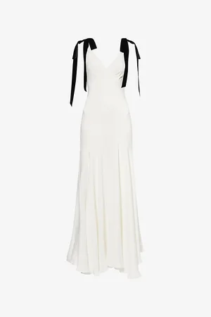 RODARTE Womens Bias V-Neck Silk Maxi Dress