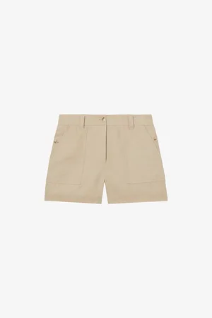Reiss Womens Ashby Wide-Leg Linen Shorts