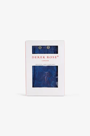 DEREK ROSE Mens Printed Mid-Rise Cotton-Poplin Boxer Shorts