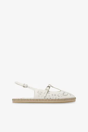 Jimmy Choo Womens Amiee Leather Flat Espadrilles