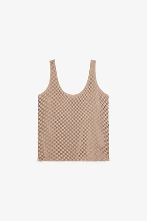 Reiss Womens x Atelier Isabelle Laser-Cut Scoop-Neck Stretch-Woven Vest