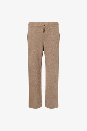 The Couture Club Mens Bouclé Straight-Leg Knitted Jogging Bottoms