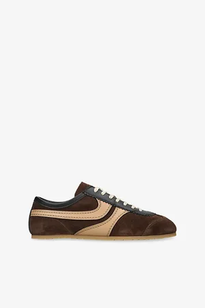 DRIES VAN NOTEN Womens Dustin Stripe Suede Low-Top Trainers