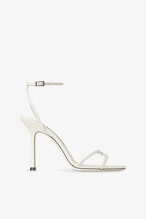 Jimmy Choo Womens Leo 100 Leather Heeled Sandals