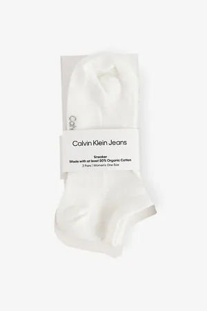 Calvin Klein Womens Branded Pack Of Two Cotton-Blend Ankle Socks