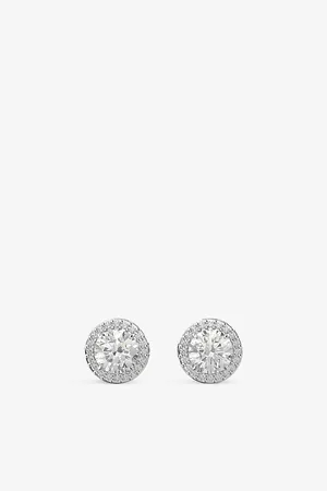 Swarovski Womens Constella Rhodium-Plated and Zirconia Stud Earrings