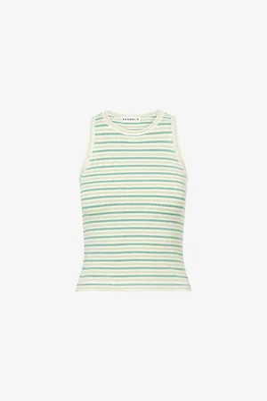 Adanola Womens Stripe-Print Mid-Rise Ribbed-Knit Shorts