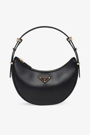 Prada Womens Arqué Leather Shoulder Bag