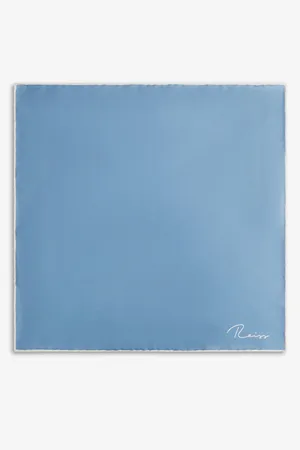 Reiss Mens Ceremony Logo-Print Silk Pocket Square
