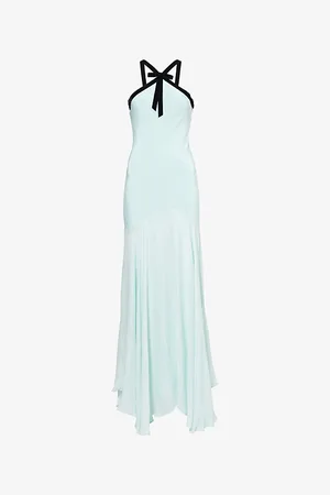 RODARTE Womens Georgette Halterneck Silk Maxi Dress