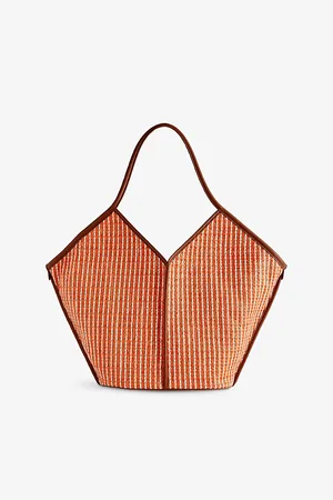 Hereu Womens Calella Striped Raffia Tote Bag