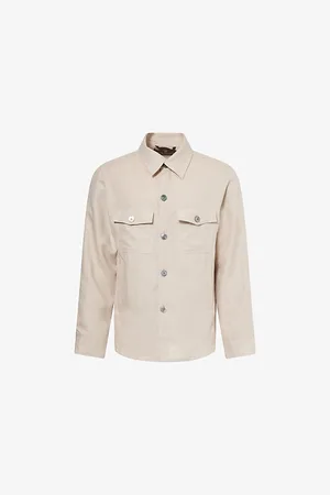 Oscar Jacobson Mens Maverick Flap-Pocket Linen Jacket
